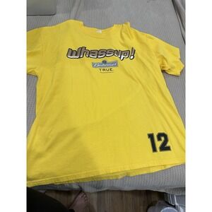 Men XL Budweiser Whassup Yellow Tshirt